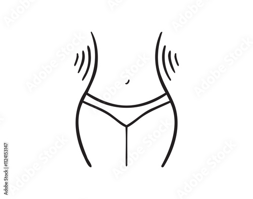 Female hips and waist outline icon. Slim healthy figure line silhouette isolated vector illustration. Woman body thin stroke female hips and waist icon