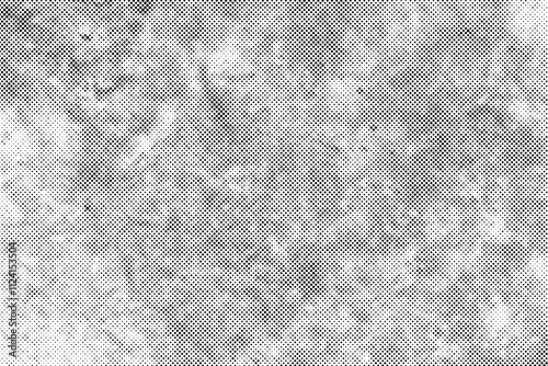 Abstract grunge halftone texture black dost on white background.