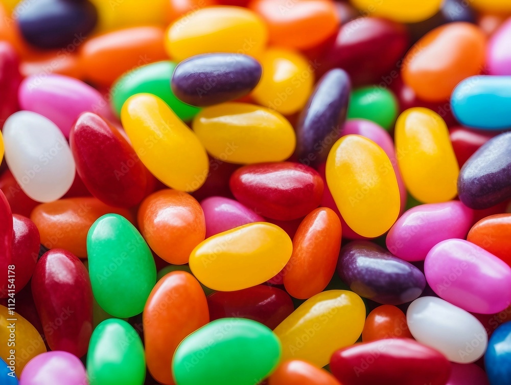 Vibrant Multicolored Jelly Beans Close-up Vibrant Multicolored Jelly Beans Close-up