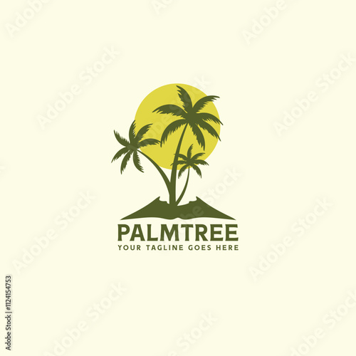 palm tree logo vector