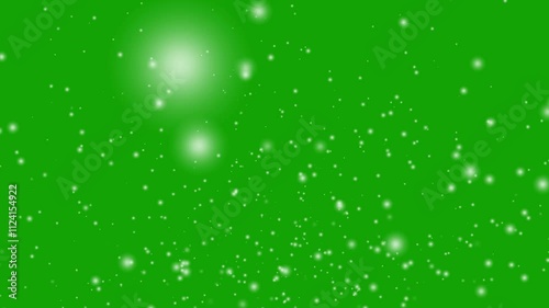 Seamless loop snow animation and motion graphics big and small snowflakes and falling snow with green background
