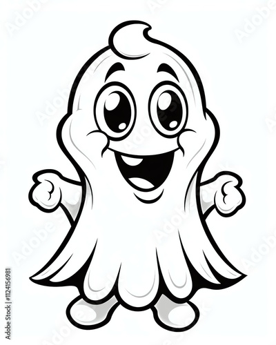 Cute ghost for halloween theme cartoon style black and