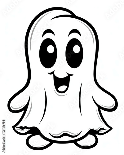 Cute ghost for halloween theme cartoon style black and