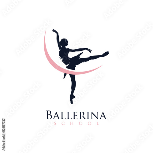 Ballerina School logo design template