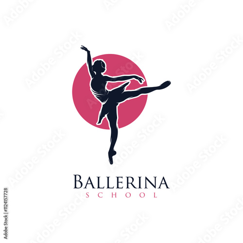 Silhouette ballet dancer woman dancing in a pose or position