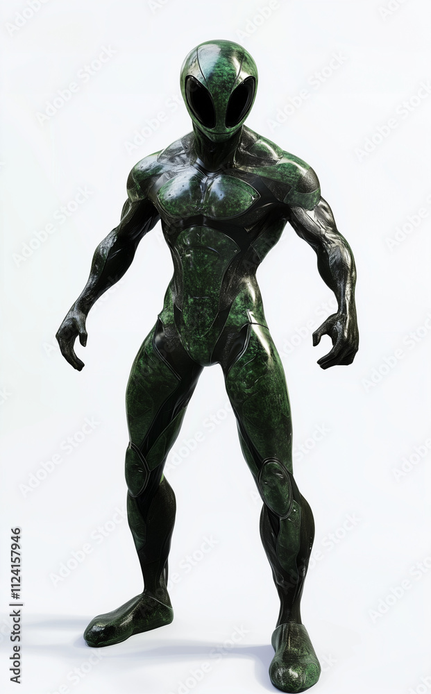 green alien character, full body, 3d model green alien character, full body, 3d model