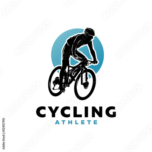 Cycling race vector logo illustration, cycle sport identity