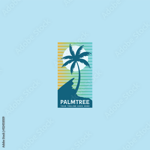 palm tree logo vector