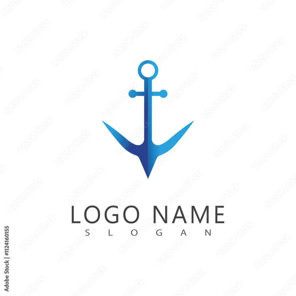 Anchor logo illustration template vector design Anchor logo illustration template vector design