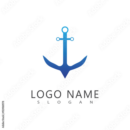 Anchor logo illustration template vector design