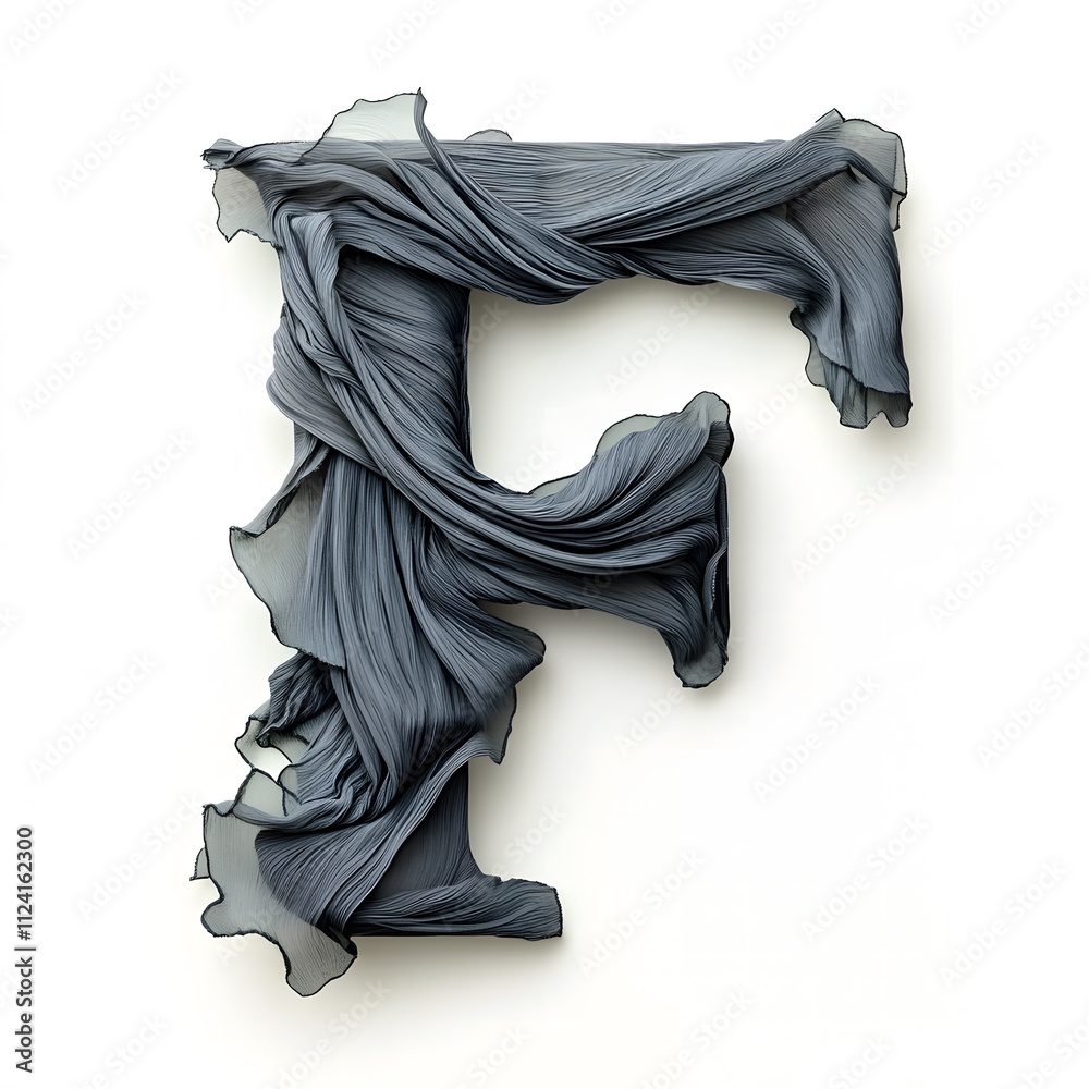 Artistic Fabric Letters F on White Background. Artistic Fabric Letters F on White Background.
