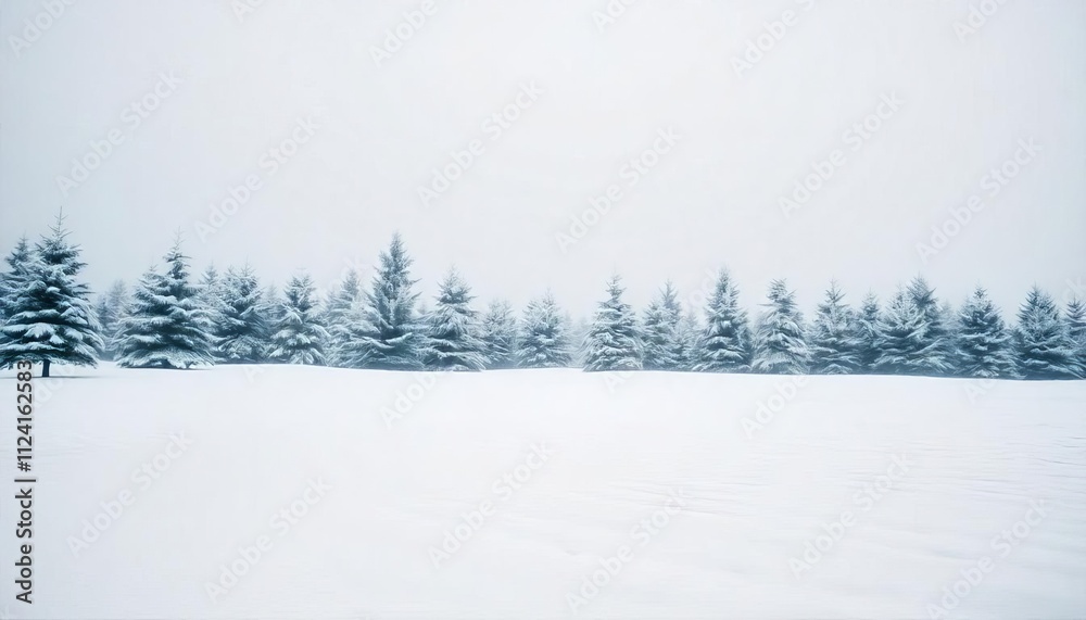 A snowy landscape with trees and a blue sky A snowy landscape with trees and a blue sky