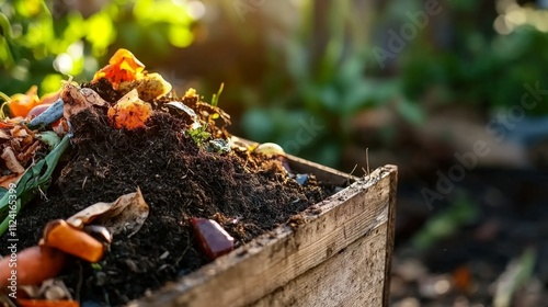 Wallpaper Mural Composting action transforming organic waste into nutrient-rich soil garden photo natural environment close-up sustainability concept Torontodigital.ca