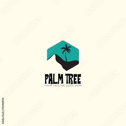 palm tree logo vector photo