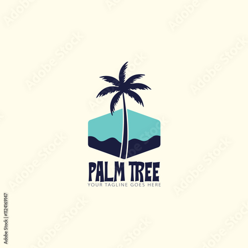 palm tree logo vector