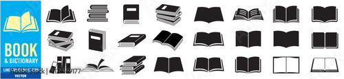 book icon set vector. Linear icon set. 