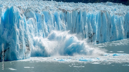 Glacier collapse event antarctica nature photography icy landscape aerial view climate change awareness photo