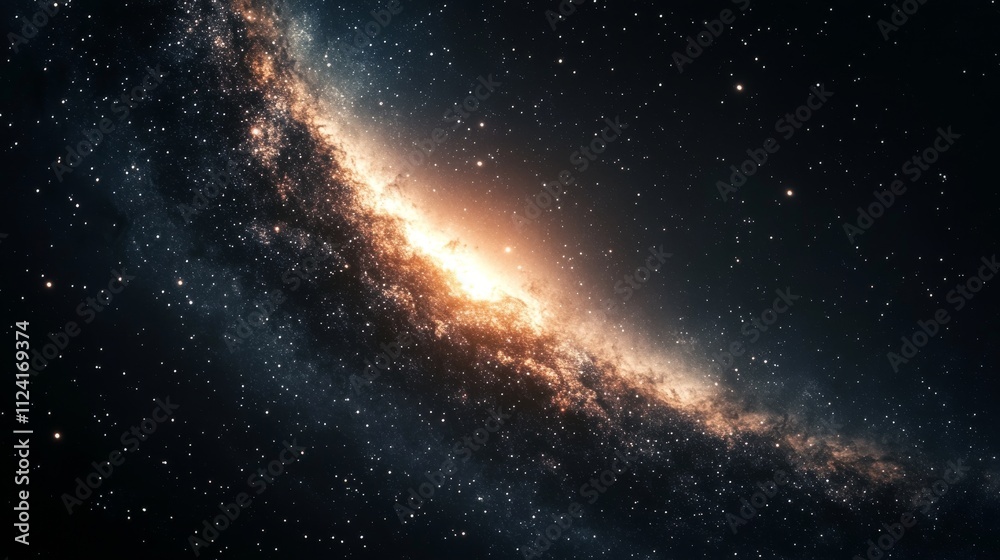 Fototapeta premium Stunning cosmic galaxy and nebula with star-filled sky and glowing energy