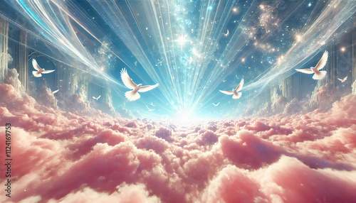 Celestial Paradise　Radiant Light and Pink Cloud Haven photo