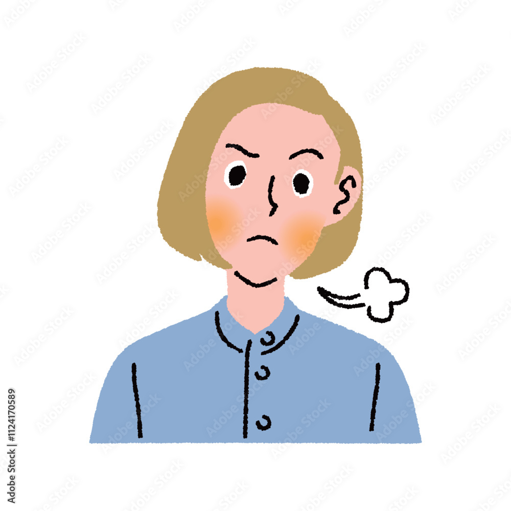 困っている女性の上半身6 困っている女性の上半身6