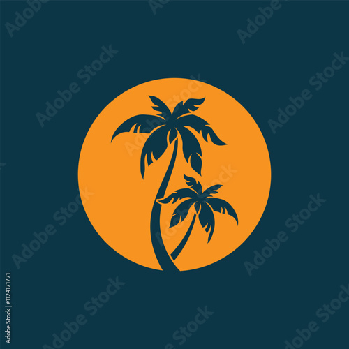 palm tree logo vector