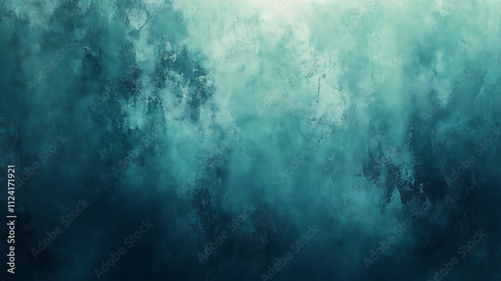 Obraz premium Teal and dark blue abstract watercolor background texture.