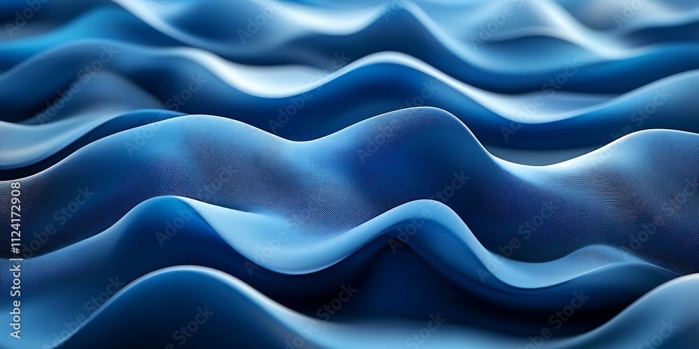 Obraz premium Abstract blue waves flowing smoothly.
