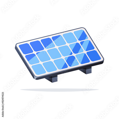 WebSolar panel energy vector isolated on white background.