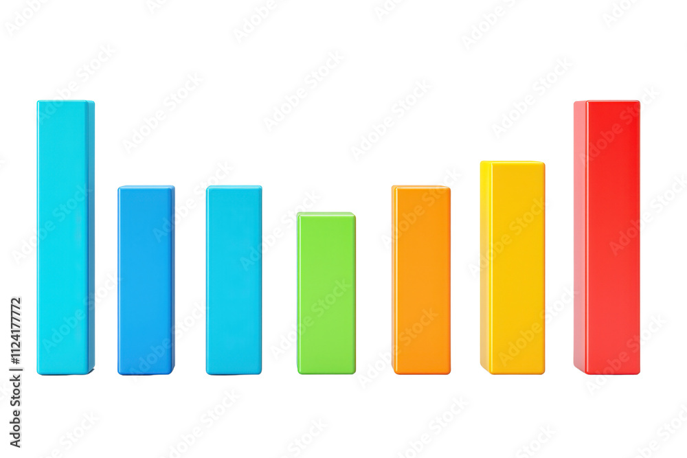 Colorful vertical bars represent data in a visually appealing way, showcasing varying heights and vibrant hues. Colorful vertical bars represent data in a visually appealing way, showcasing varying heights and vibrant hues.