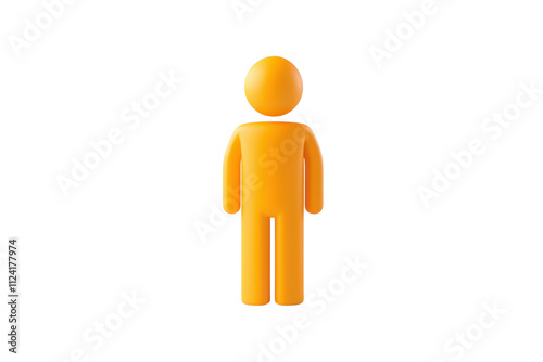 A simple, stylized figure in orange representing a person.