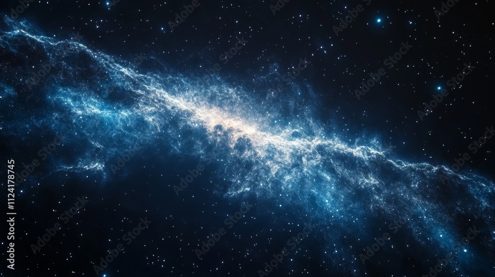 Obraz premium Stunning cosmic galaxy and nebula with star-filled sky and glowing energy