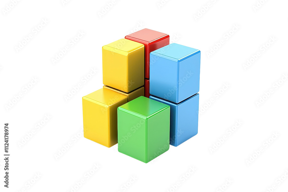 Obraz premium A cluster of colorful building blocks arranged in a playful formation.