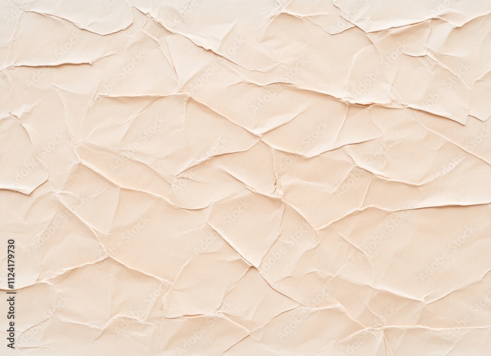 Obraz premium Beige Crumpled Paper Texture Background - A Unique and Elegant Design