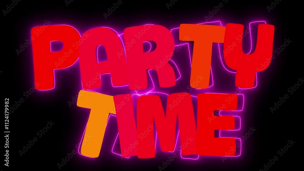 Party time text headline animation for invitation to dance or celebrate holiday Party time text headline animation for invitation to dance or celebrate holiday