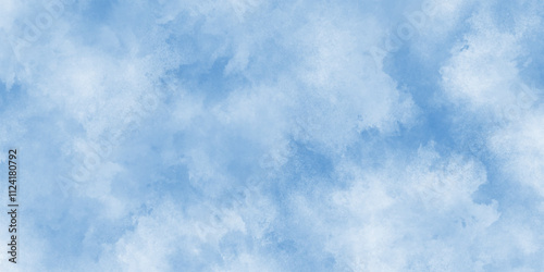 The summer heaven is colorful clearing day good weather and beautiful nature in the morning, blue watercolor wash texture design background, Pale blue sky with wispy, scattered clouds.