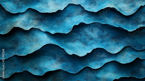 Abstract blue wavy texture background.