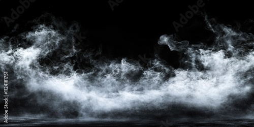Dark Fog Swirling in the Atmosphere Surrounding a Mysterious Black Background with an Ethereal Quality and Soft Texture