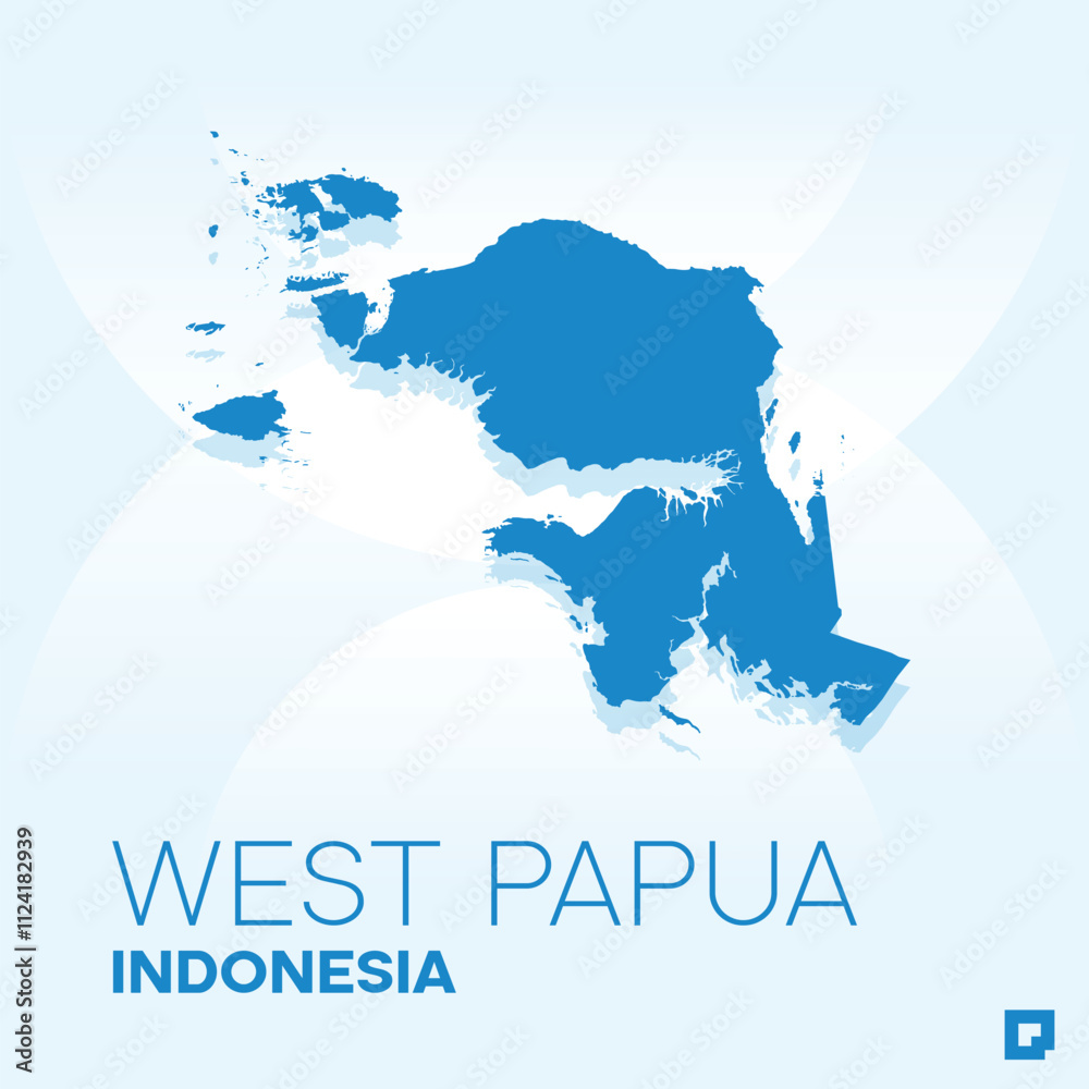 Obraz premium West Papua vector map, Vector map of West Papua, editable eps, AI files, Vector illustration of West Papua vector map