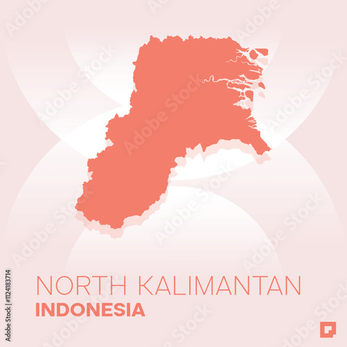 North Kalimantan vector map, Vector map of North Kalimantan, editable eps, AI files, Vector illustration of North Kalimantan vector map
