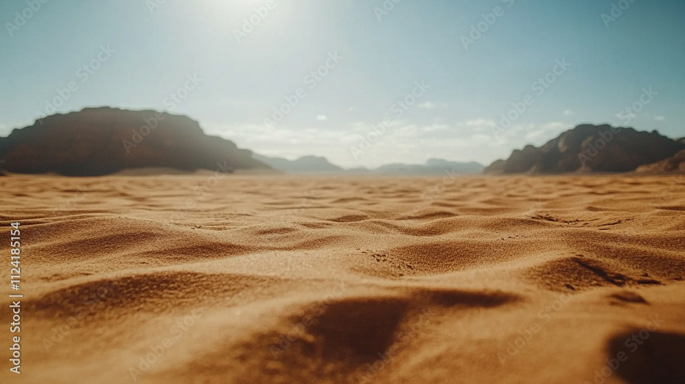 The breathtaking orange-red sands of Wadi Rum desert in Jordan, with dramatic sandstone formations under a clear blue sky, evoke serenity, adventure, and timeless natural beauty The breathtaking orange-red sands of Wadi Rum desert in Jordan, with dramatic sandstone formations under a clear blue sky, evoke serenity, adventure, and timeless natural beauty
