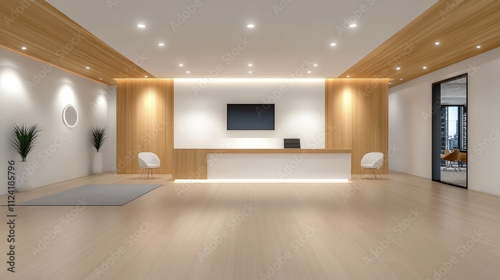 Modern Co-Working Space with White and Wooden Interior Design Modern Co-Working Space with White and Wooden Interior Design