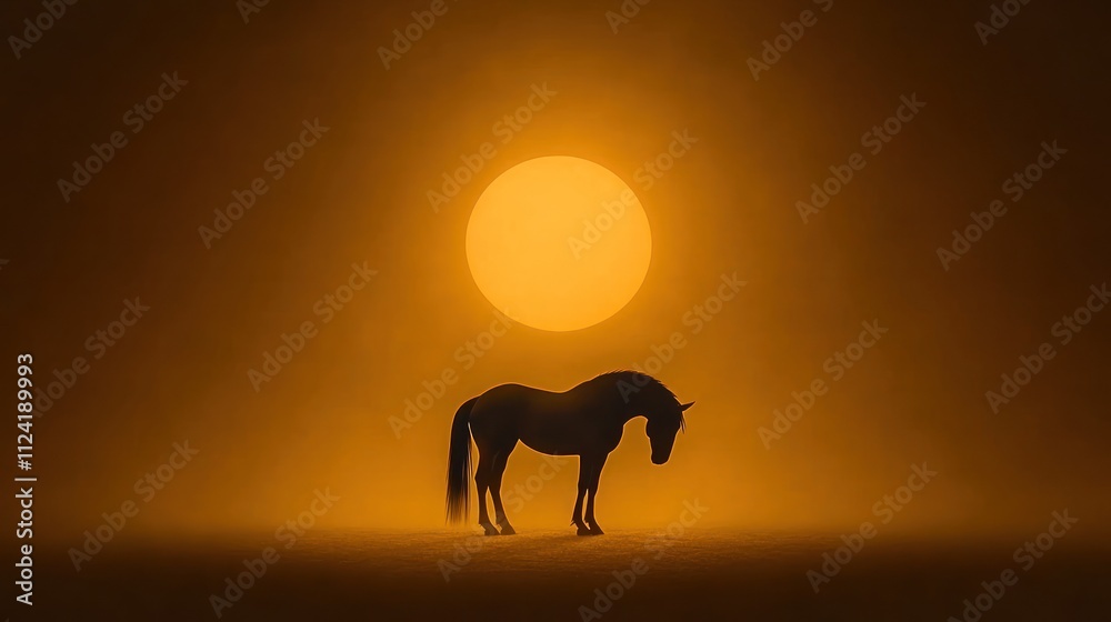 Graceful Silhouette of a Majestic Equine Mammal Graceful Silhouette of a Majestic Equine Mammal