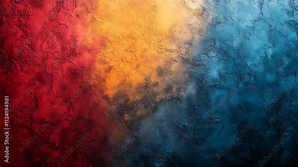Fototapeta premium Abstract textured background with red, orange, and blue hues.