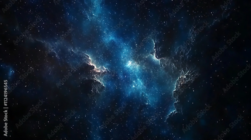 Fototapeta premium Cosmic Nebula: A Digital Painting of Celestial Beauty in Deep Space. AI Generated