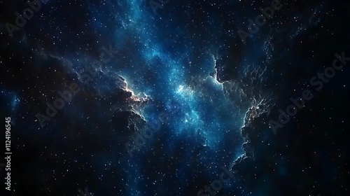 Cosmic Nebula: A Digital Painting of Celestial Beauty in Deep Space. AI Generated