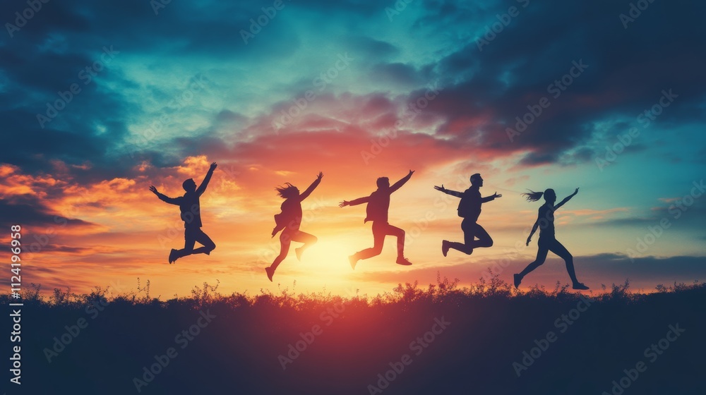 Businesspeople jumping high up as symbol of success and winning concept. Businesspeople jumping high up as symbol of success and winning concept.