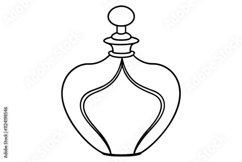 Vintage Perfume Bottle Vector Line Art