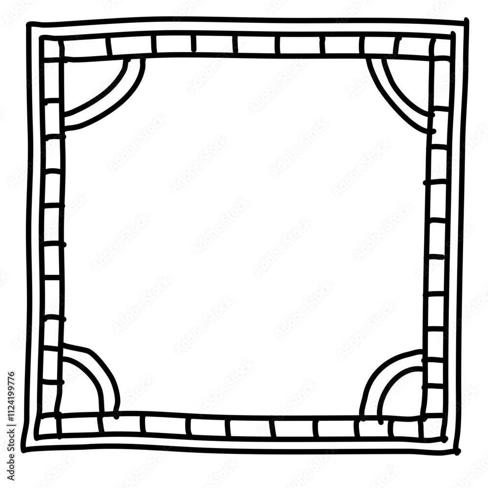 Handdrawn square scribbles frame
