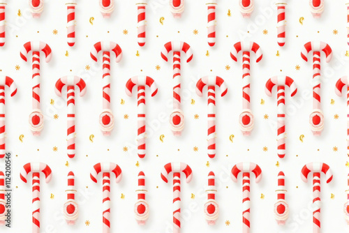 A cheerful Christmas pattern featuring colorful ornaments, candy canes, holly, and stars, arranged in vibrant and festive holiday colors..
