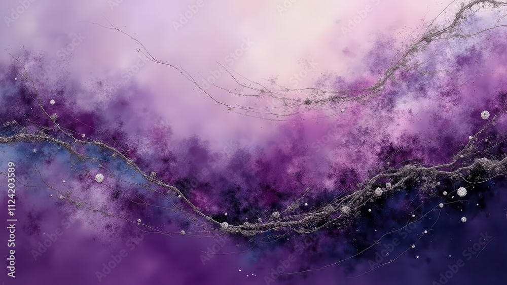 Obraz premium Blurred frost effects. Majestic amethyst hues blended with frosted silver details delivering a regal aesthetic. Sleek and sophisticated. No noise, immaculate clarity. 4K, UHD quality